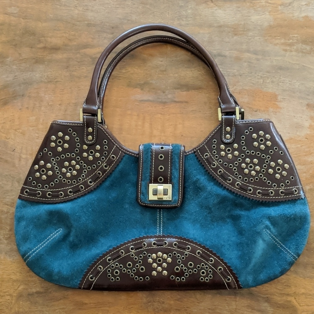Rafe New York Turquoise Cowhide Suede & Leather Tr
